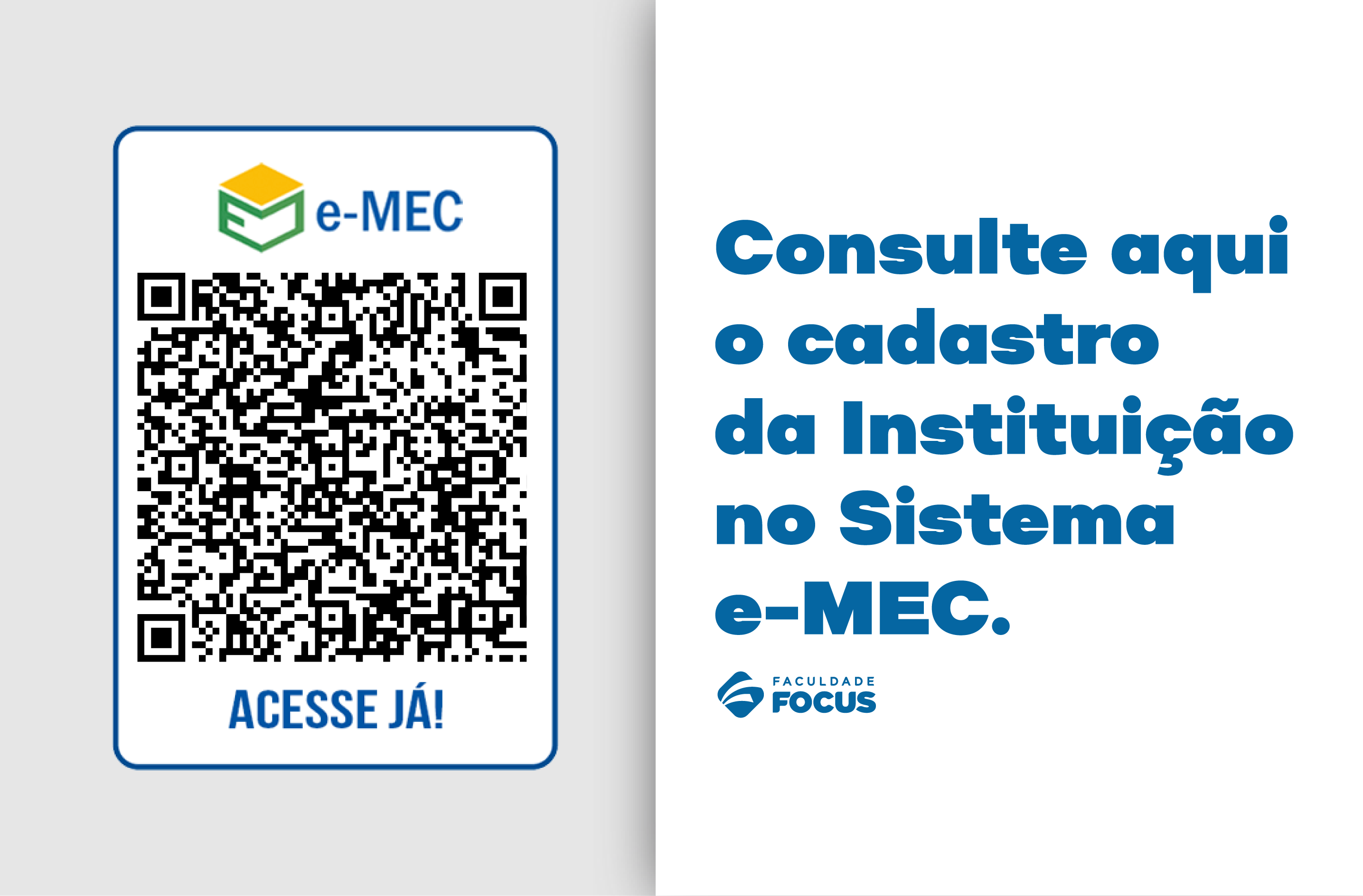 QR Code para consultar a Faculdade Focus no Sistema e-MEC